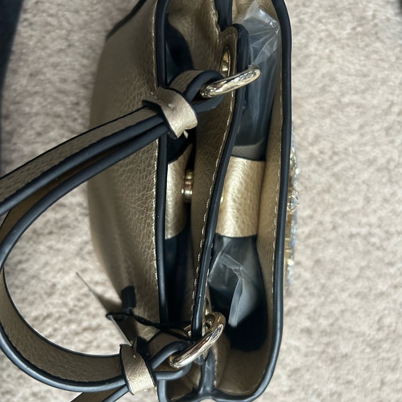 NWT ZARA Evening Gold and Rhinestones Bag - Picture 5 of 11